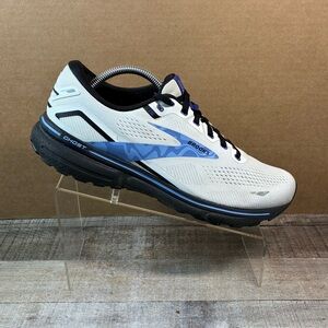 Brooks Mens Ghost 15 Neutral Running Shoe White Black Vista Size 10.5